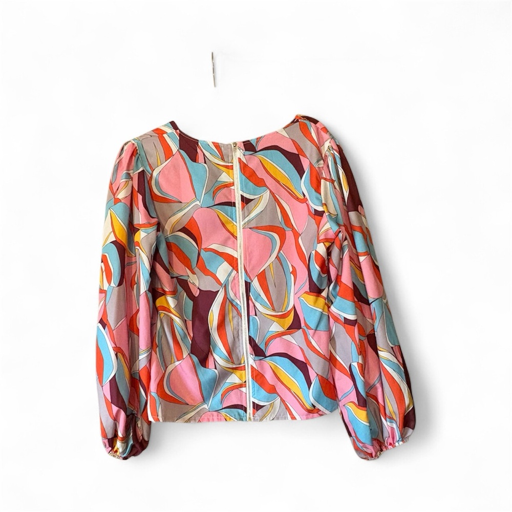 Chic Colorful Swirl Pattern Blouse - Picture 2 of 4